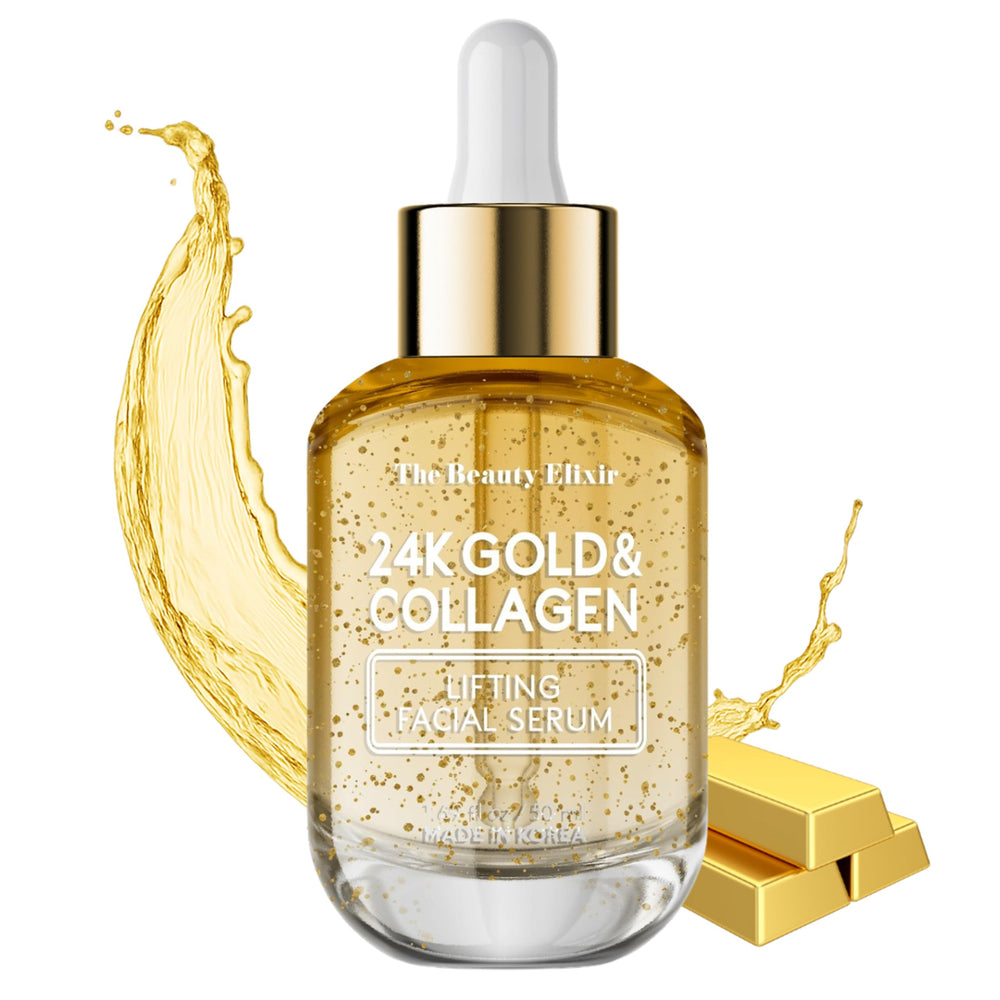 Sérum The Beauty Elixir dans une bouteille élégante prête à lapplication quotidienne