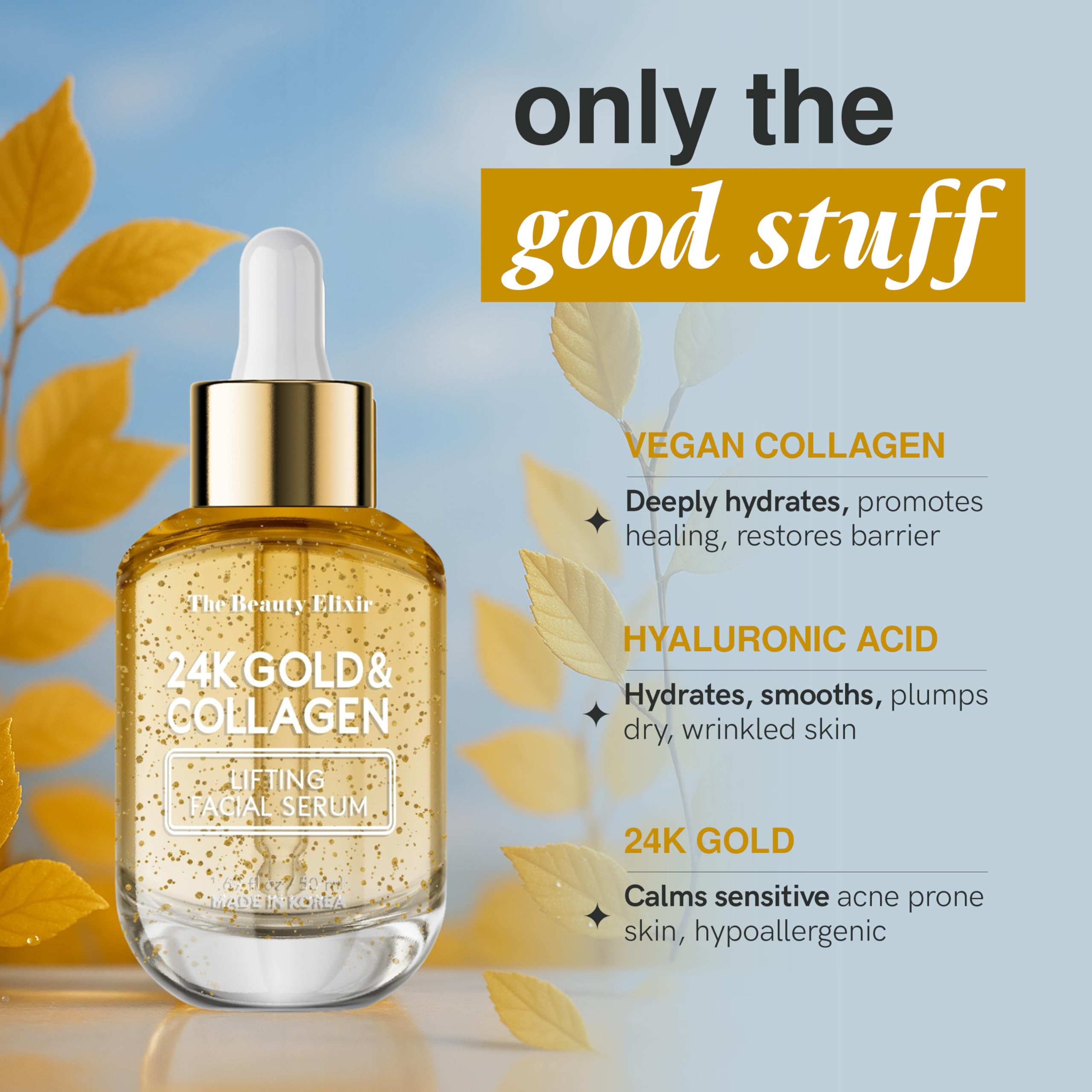 Peau hydratée et repulpée grâce au sérum The Beauty Elixir