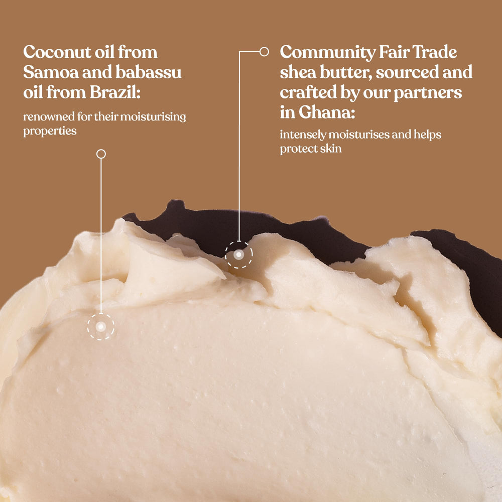 The Body Shop Coconut Body Butter – ingrédients d'origine naturelle et huile de coco pour nourrir la peau.