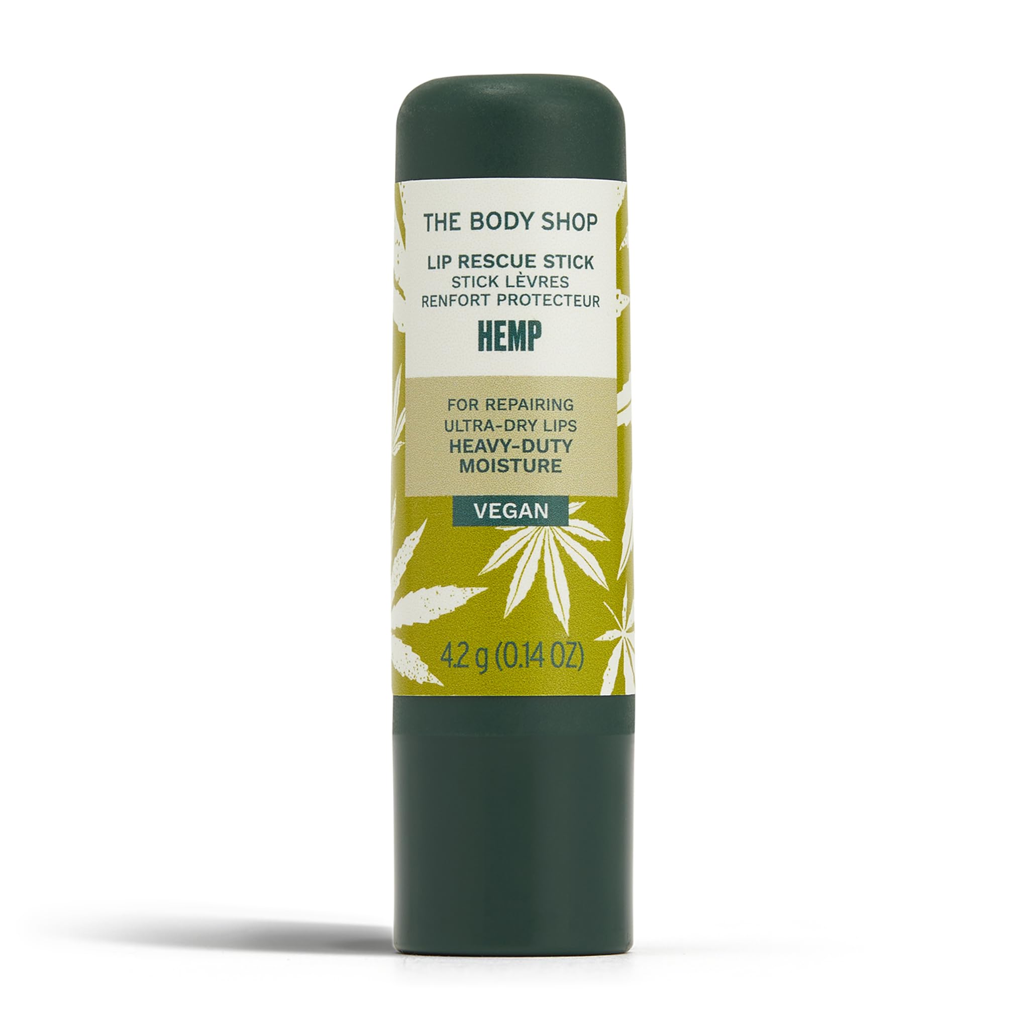 Soin lèvres The Body Shop à l’huile de chanvre, protection et brillance naturelle.