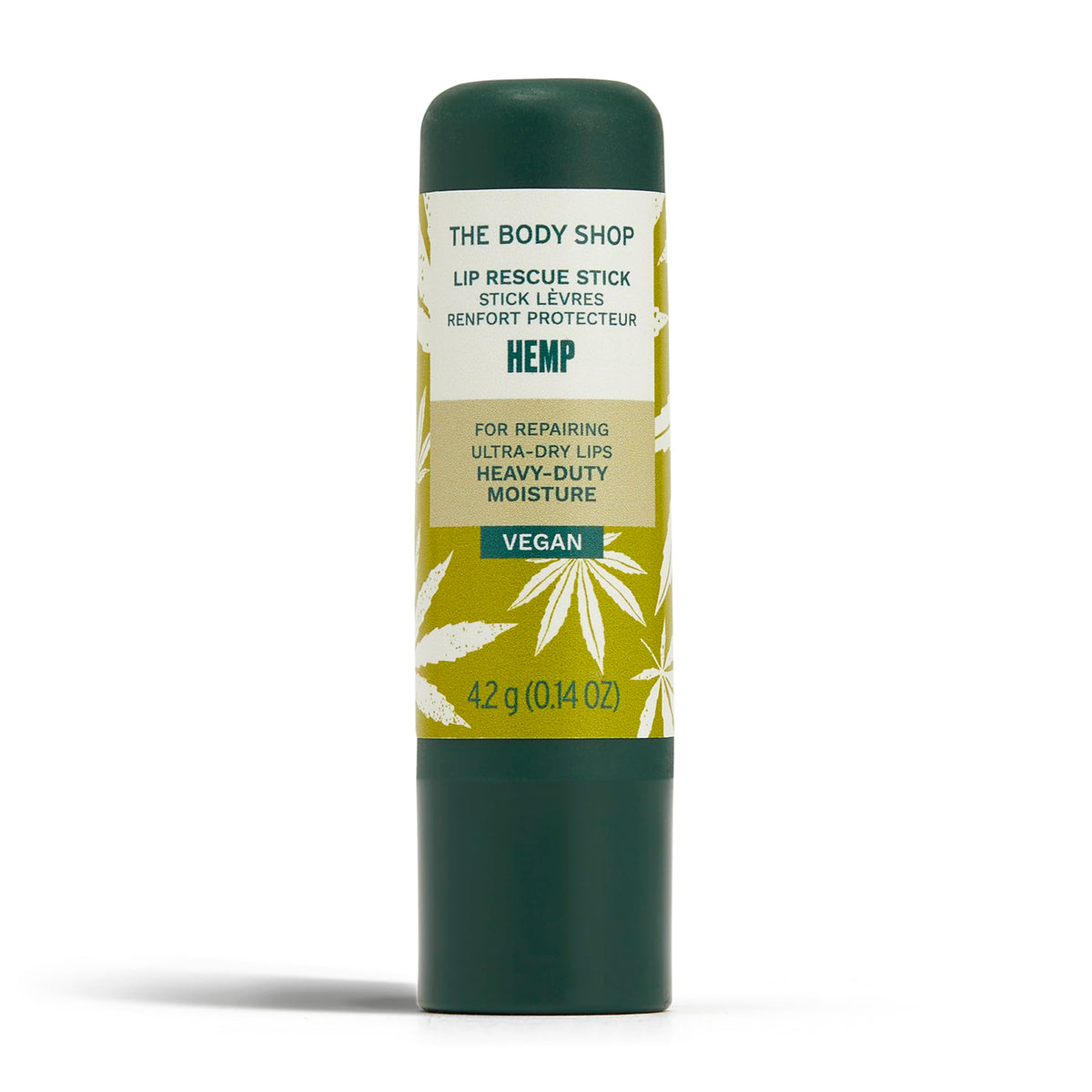 Soin lèvres The Body Shop à l’huile de chanvre, protection et brillance naturelle.