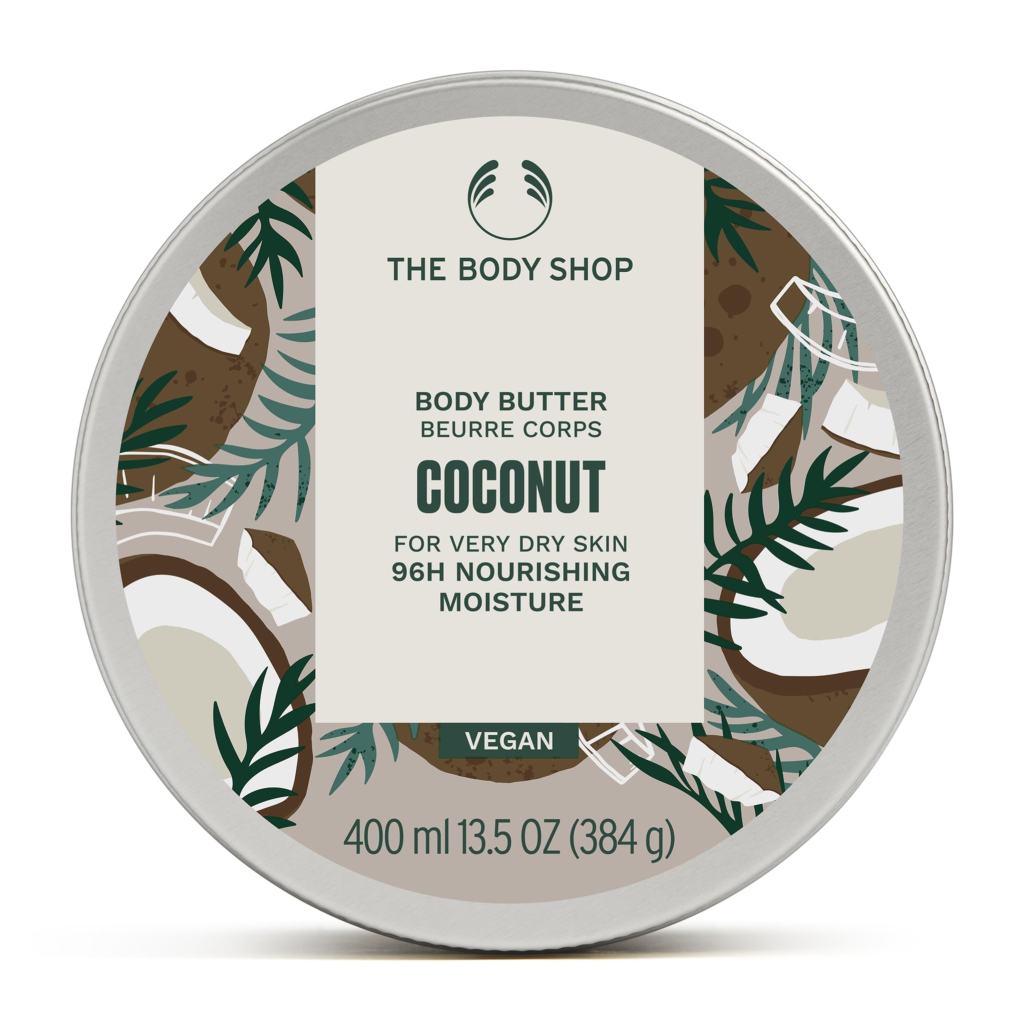 The Body Shop Coconut Body Butter – texture crèmeuse et soin nourrissant pour peau très sèche.