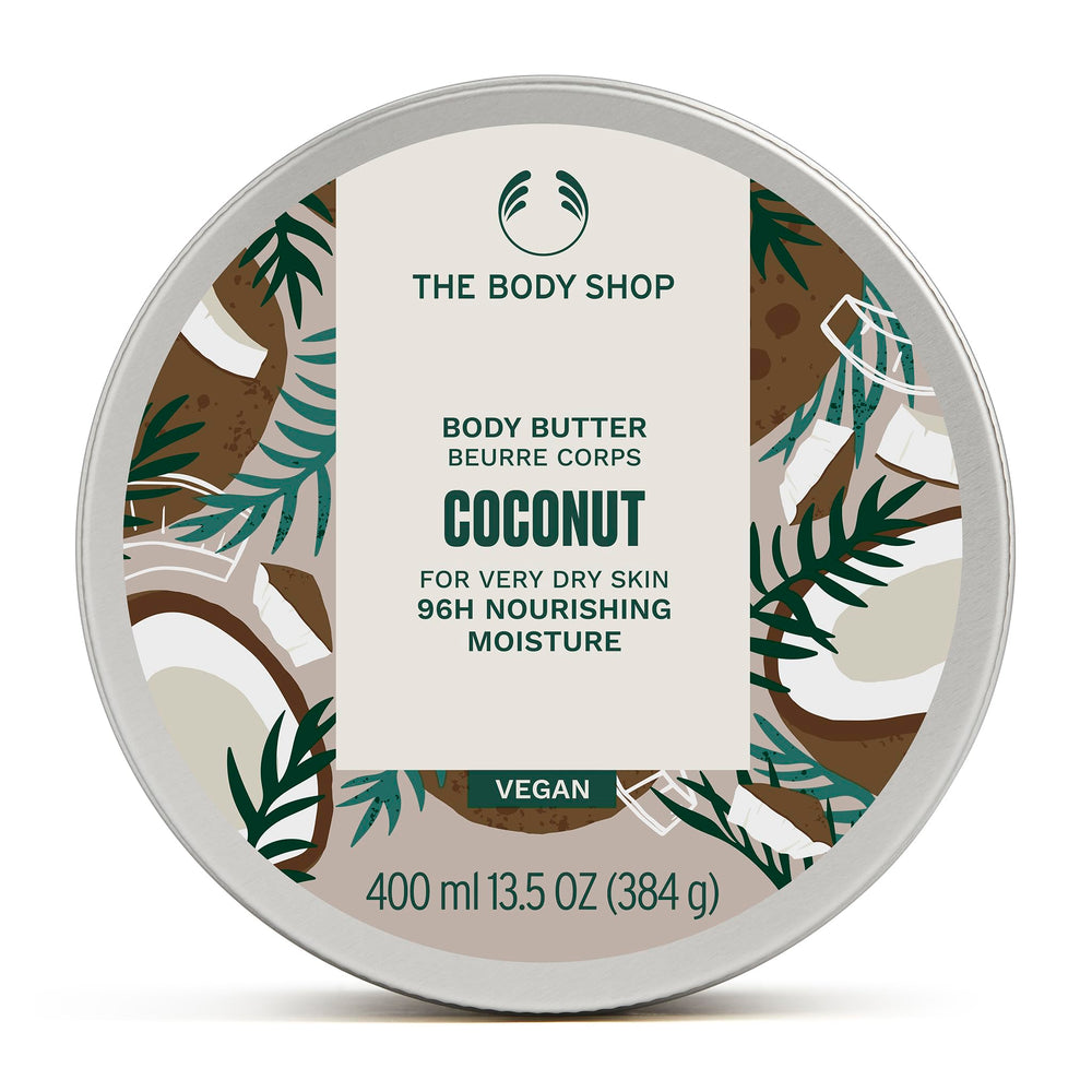 The Body Shop Coconut Body Butter – texture crèmeuse et soin nourrissant pour peau très sèche.