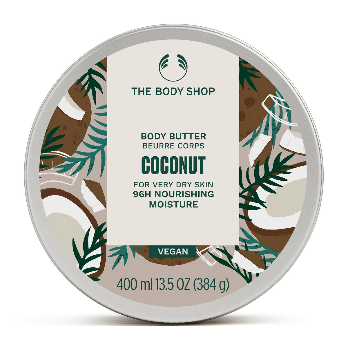 The Body Shop Coconut Body Butter – texture crèmeuse et soin nourrissant pour peau très sèche.