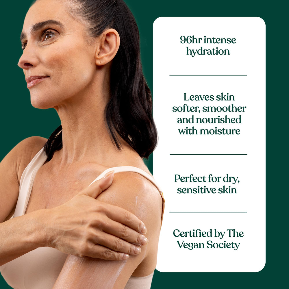 Peau sensible confortée par le Beurre lait amande The Body Shop.