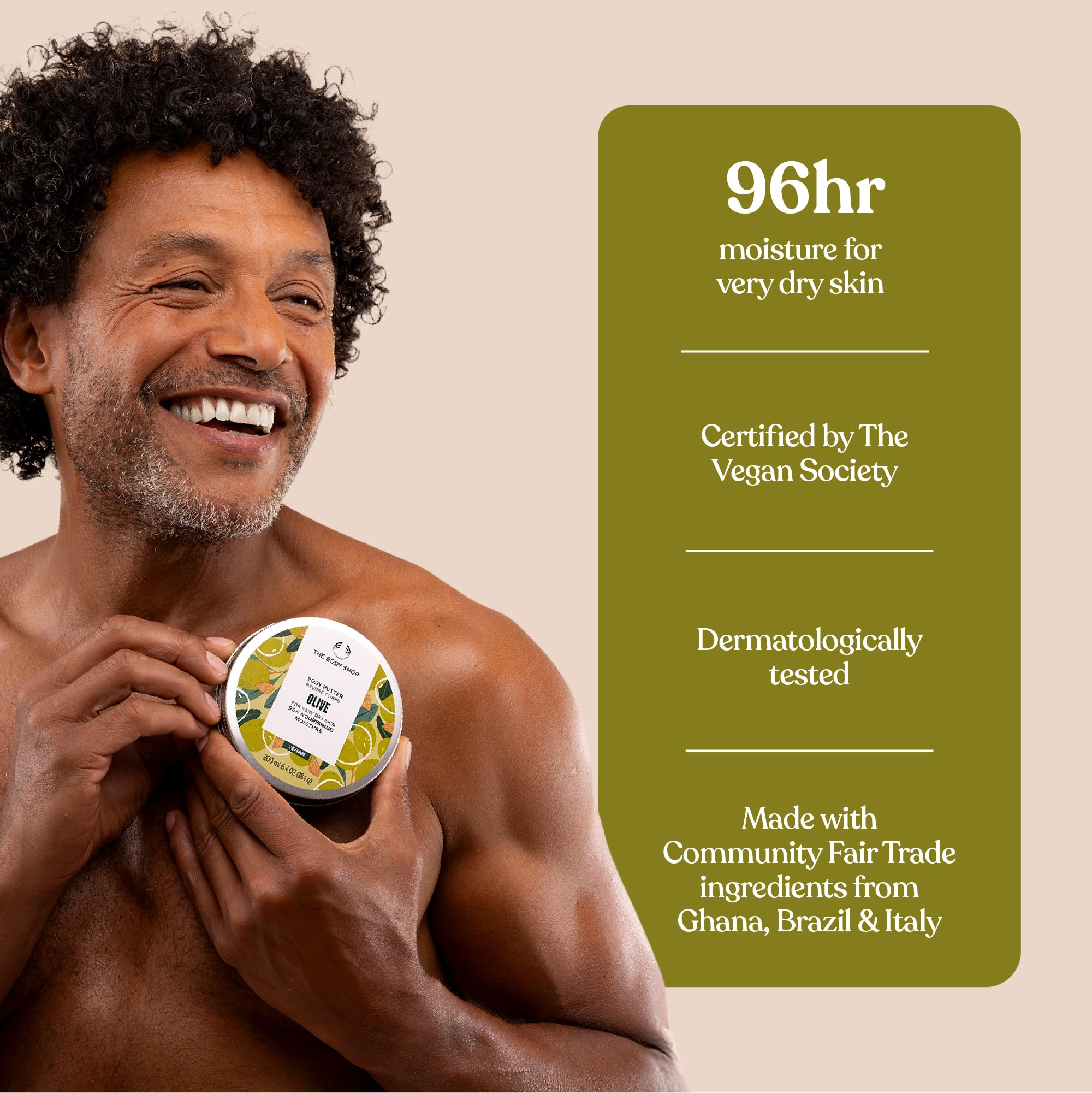 Parfum frais The Body Shop Olive Body Butter pour une sensation nourrissante.