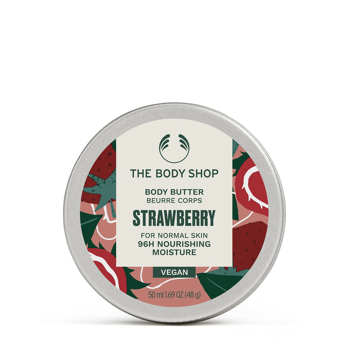 The Body Shop Beurre de corps Fraise — flacon, parfum sucré et hydratation durable.