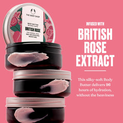 British Rose Body Butter – extrait de rose et beurre de karité nourrissants pour la peau.