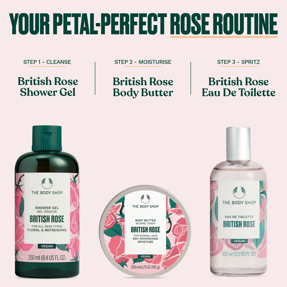 The Body Shop British Rose Shower Gel, geste d’utilisation sous la douche
