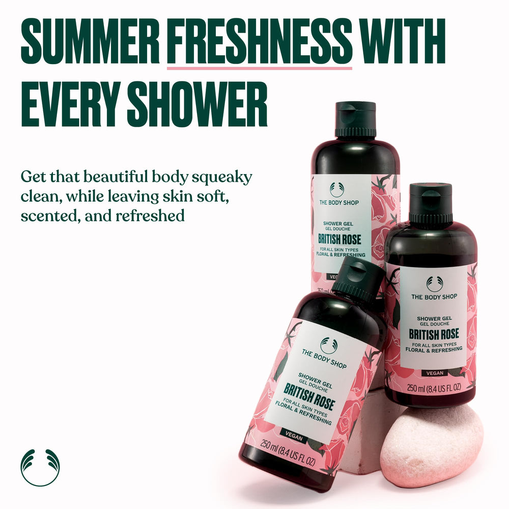 The Body Shop British Rose Shower Gel, mousse généreuse prête à laver en douceur