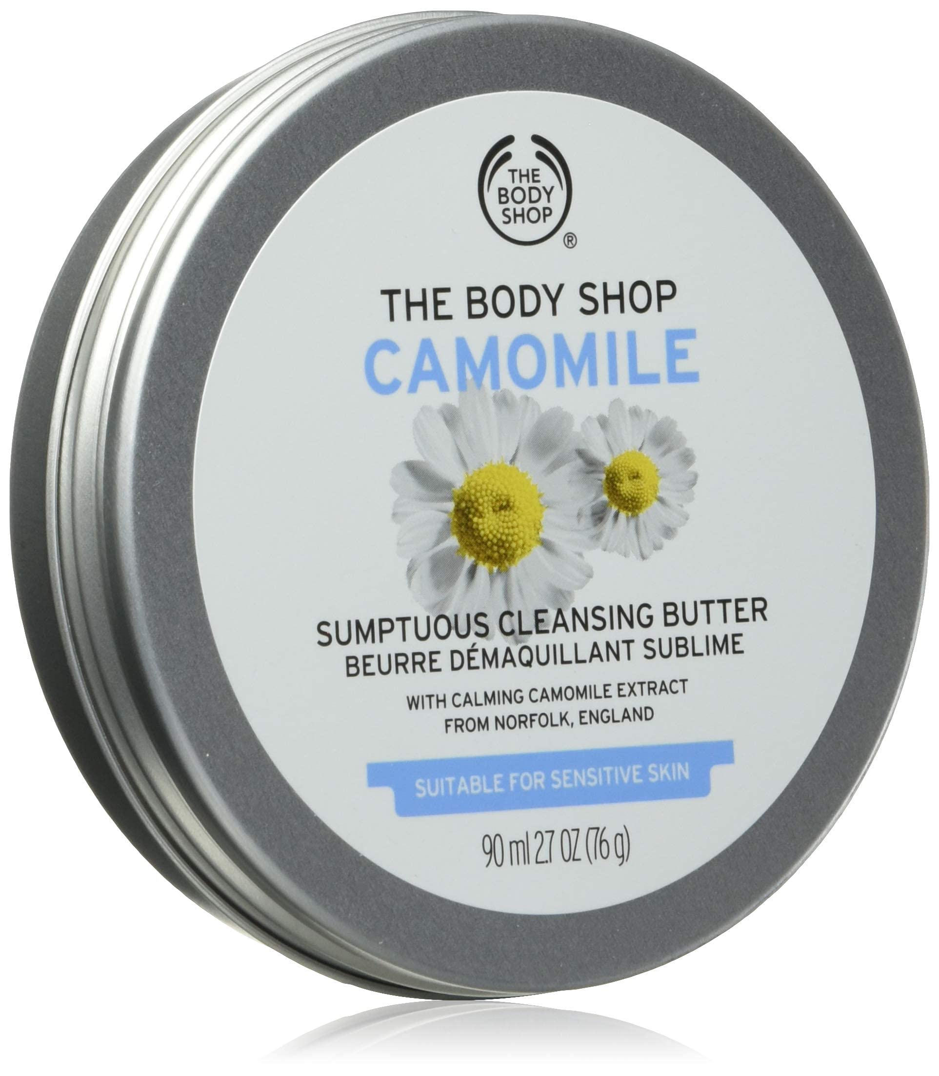 The Body Shop Camomile Sumptuous Cleansing Butter dans son bocal, démaquillage doux.
