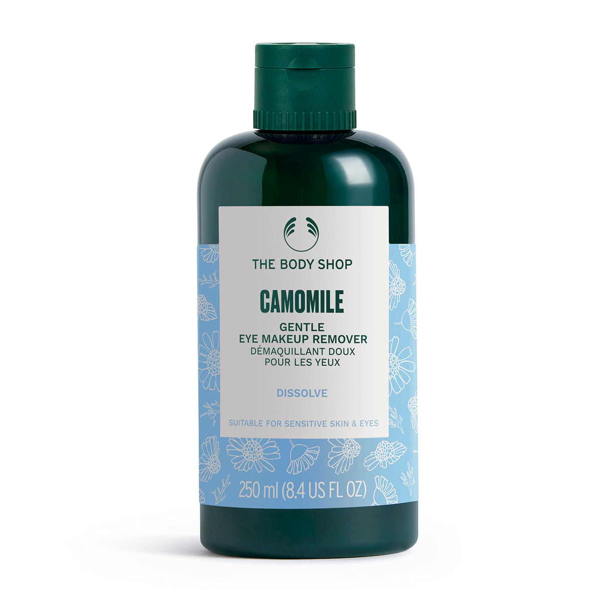 The Body Shop Camomille Démaquillant Yeux – bouteille: démaquille rapidement les regards sensibles.