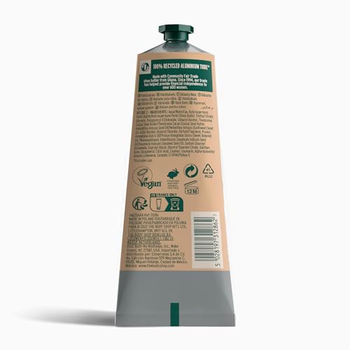 Application rapide de la crème mains The Body Shop sans résidu gras.