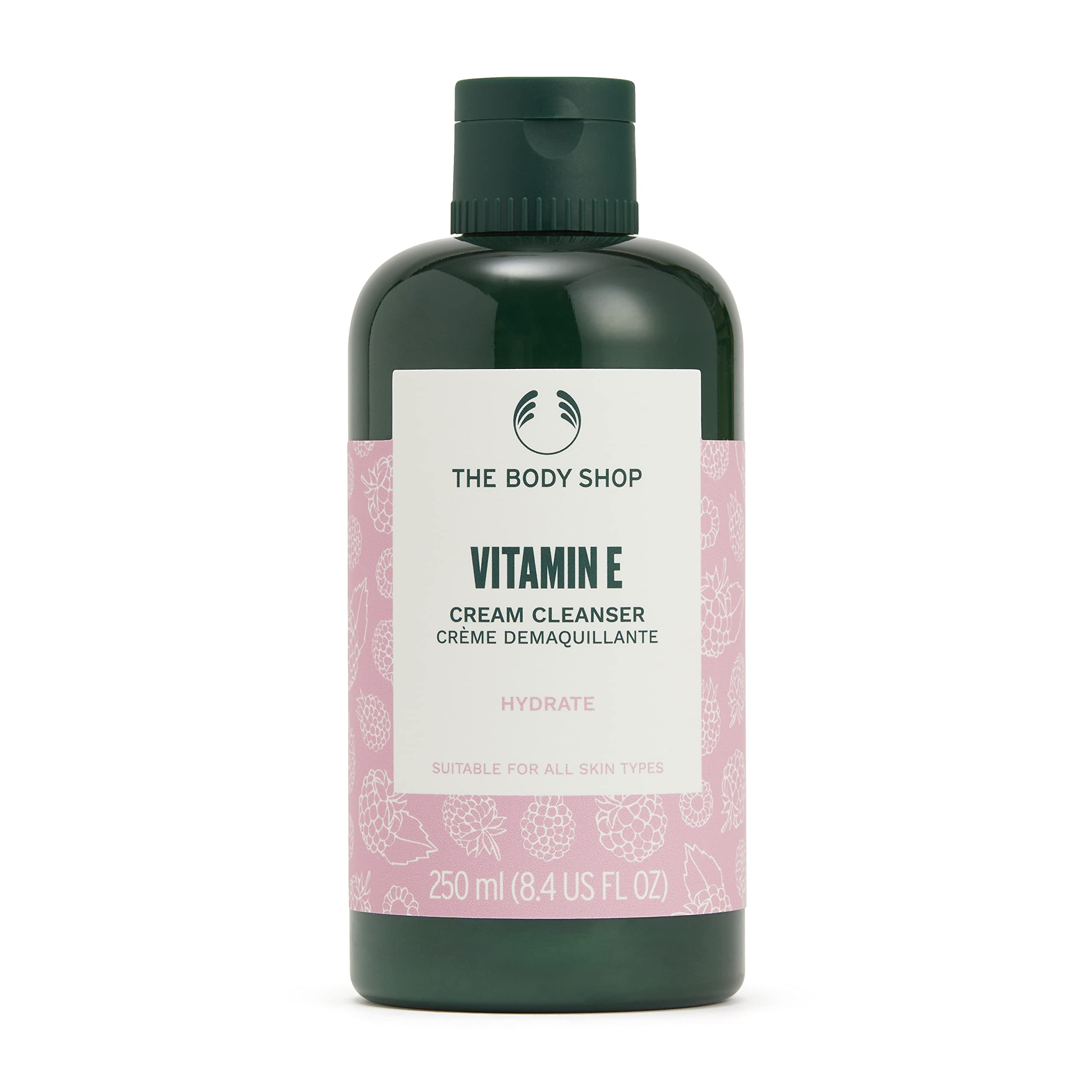 The Body Shop Vitamine E Crème Nettoyante - bouteille, nettoie en douceur et laisse la peau fraîche.