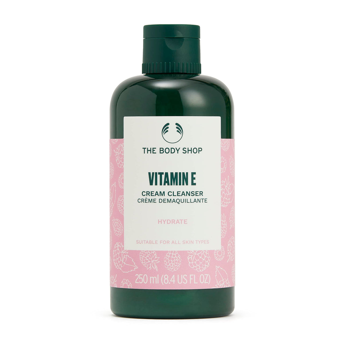 The Body Shop Vitamine E Crème Nettoyante - bouteille, nettoie en douceur et laisse la peau fraîche.
