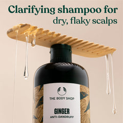 Shampooing gingembre The Body Shop apaise le cuir chevelu sec après utilisation.