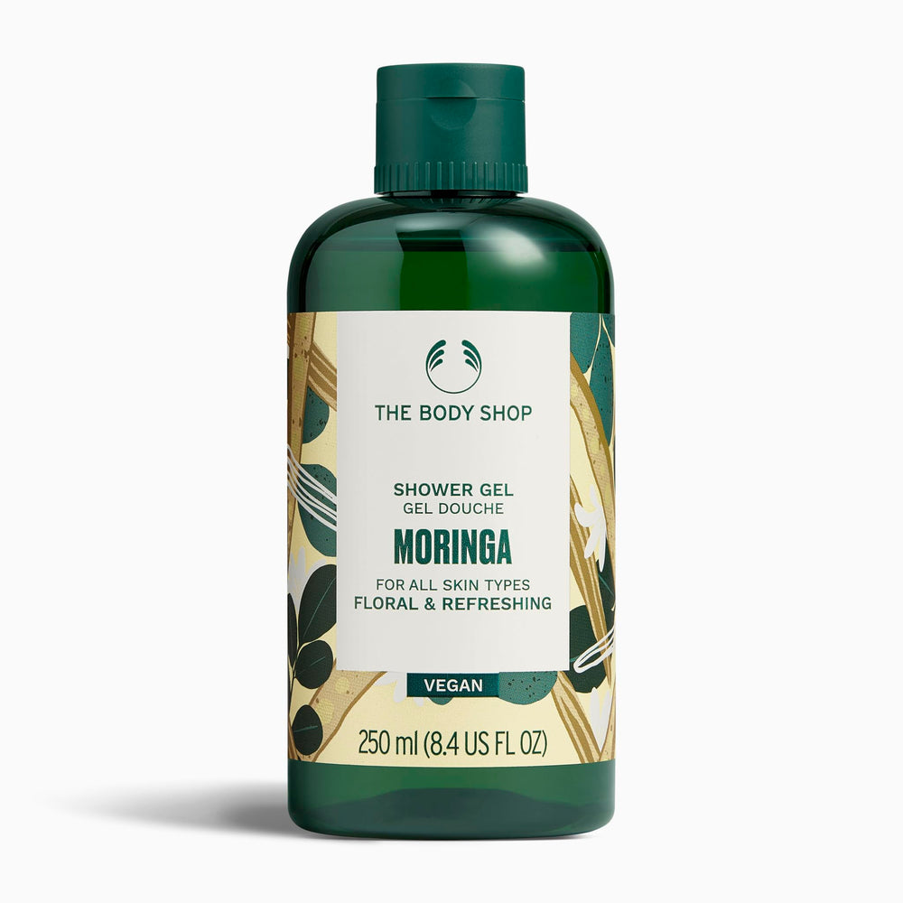 The Body Shop Moringa Gel Douche, bouteille pratique prête à l’emploi.