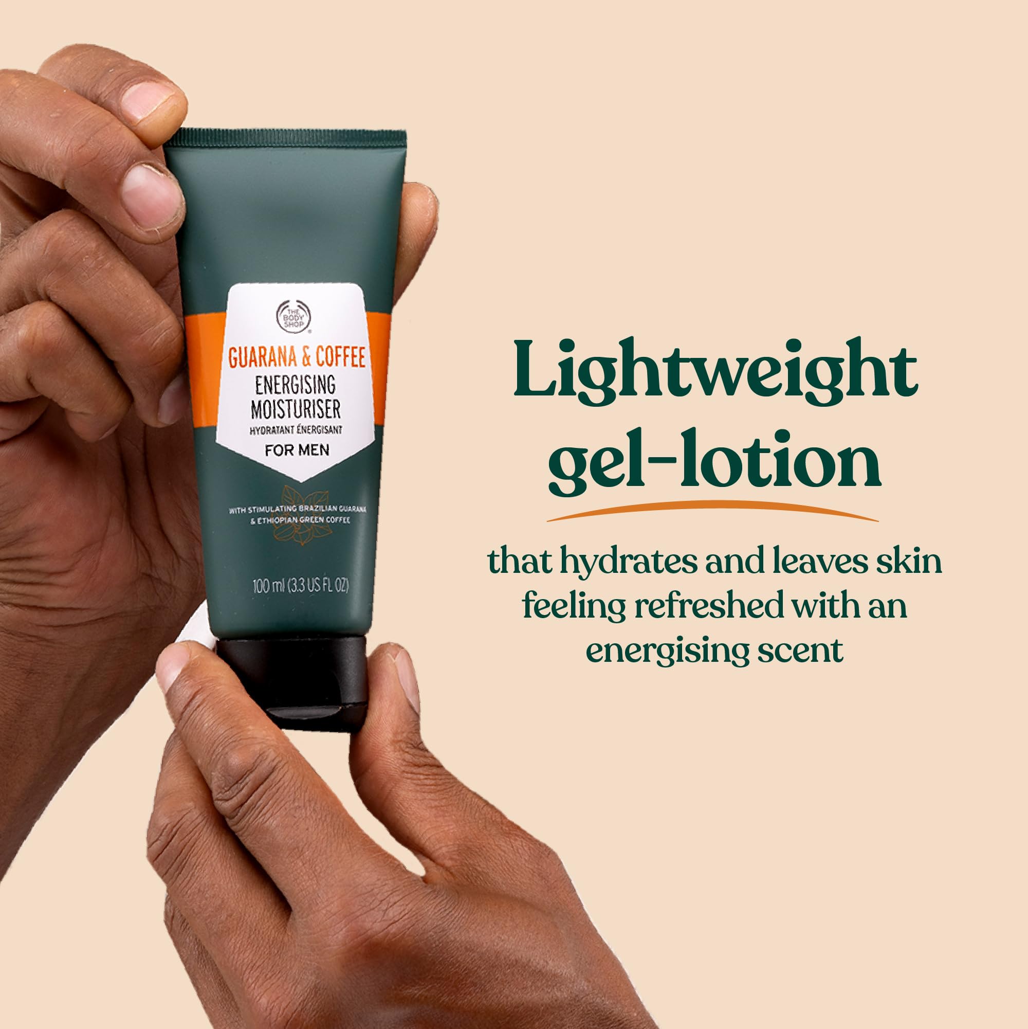 The Body Shop Guarana Café énergisant – application quotidienne homme, peau rafraîchie.