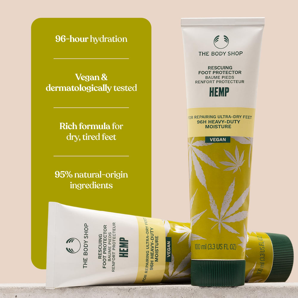 Ingrédients naturels à base d’huile de chanvre et beurre de cacao.