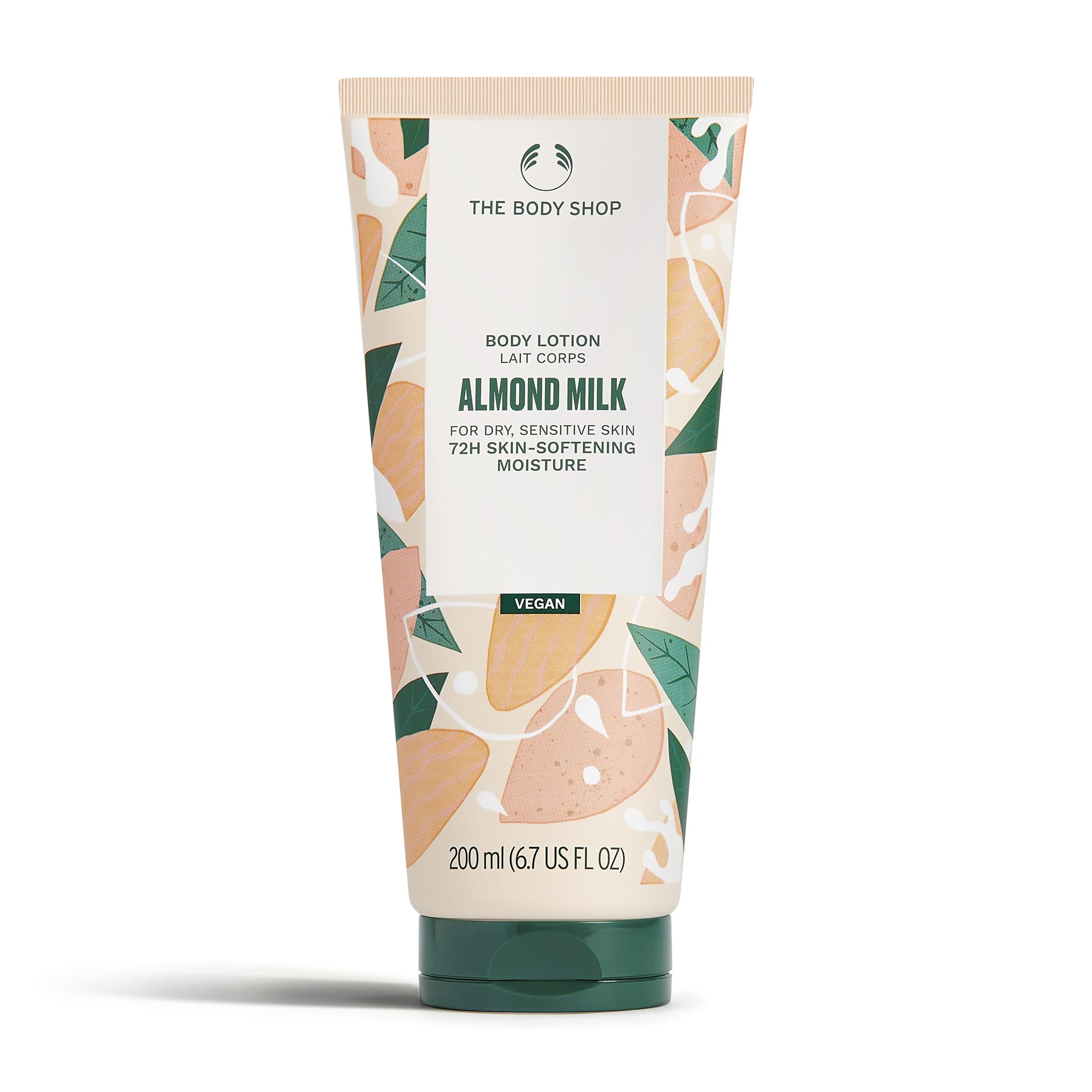 The Body Shop Lait d'amande et miel - bouteille lotion hydratante pour peau sèche.