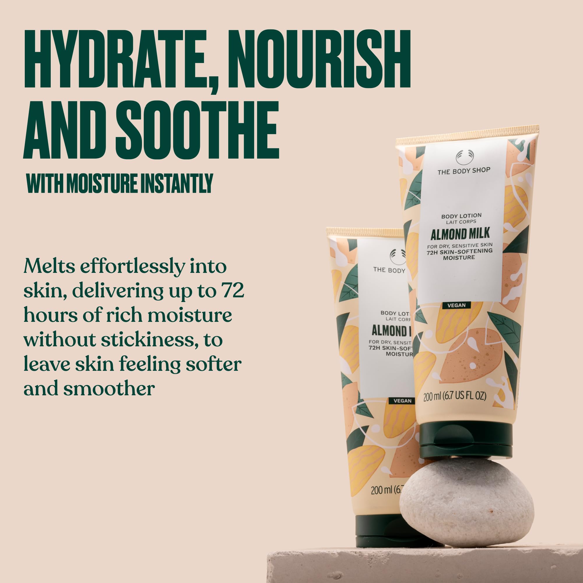 The Body Shop Lait d'amande et miel - emballage recyclable pour routine durable.
