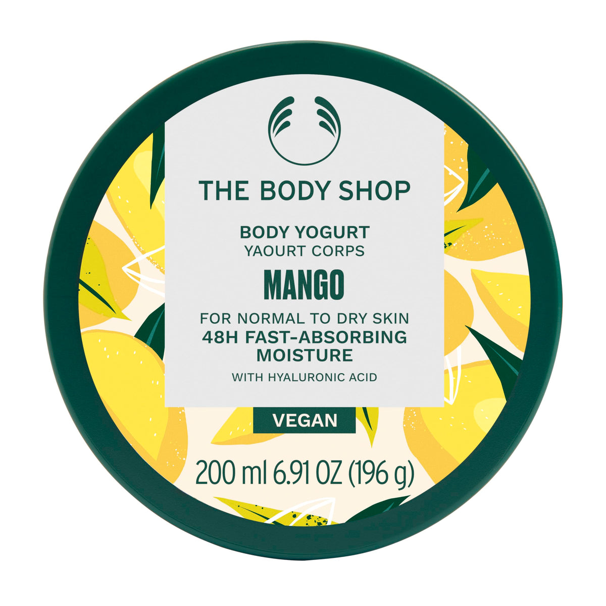 The Body Shop Mango Body Yogurt absorption immédiate pour peau hydratée et confortable.