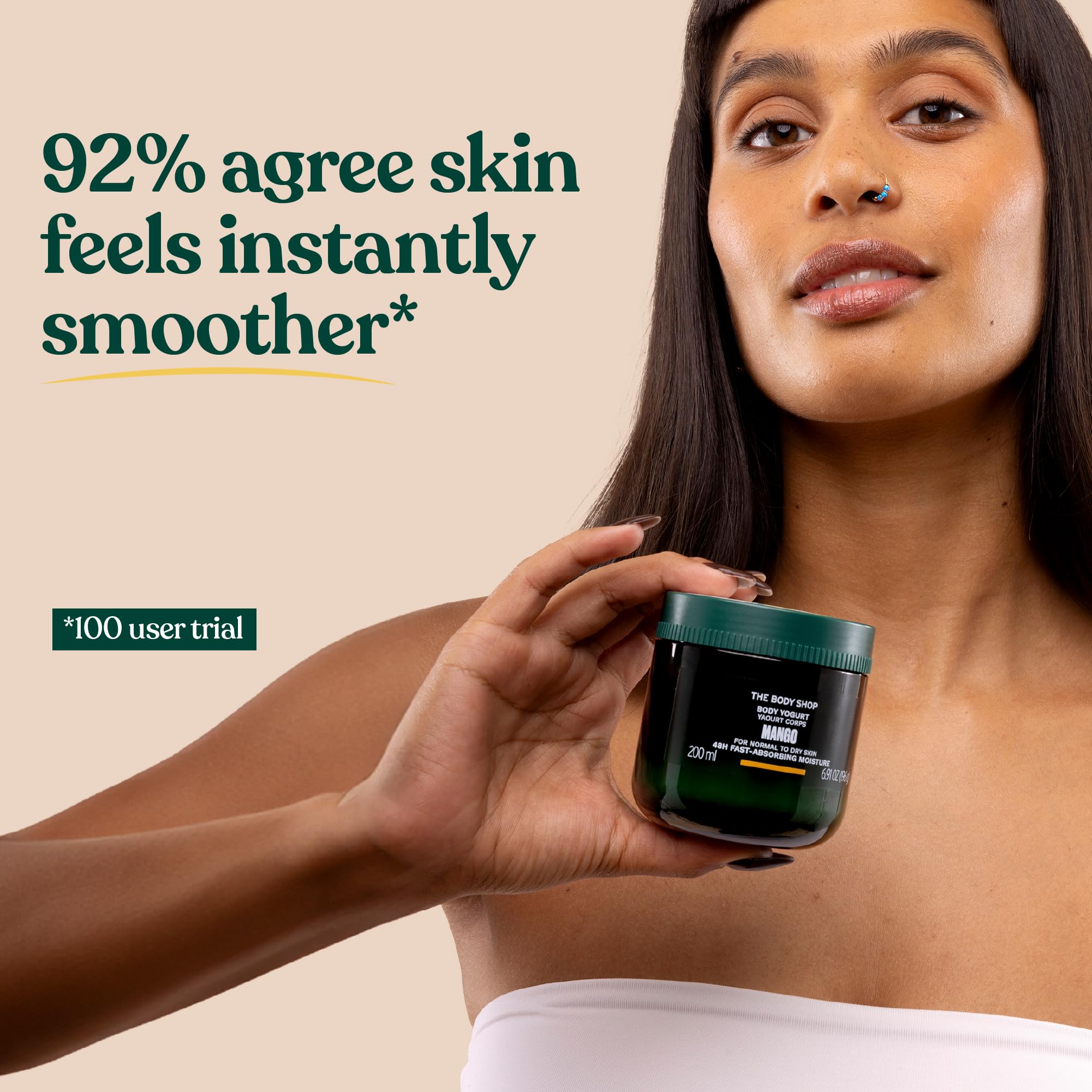 The Body Shop Mango Body Yogurt hydratation jusqu’à 48 heures selon l’activité.