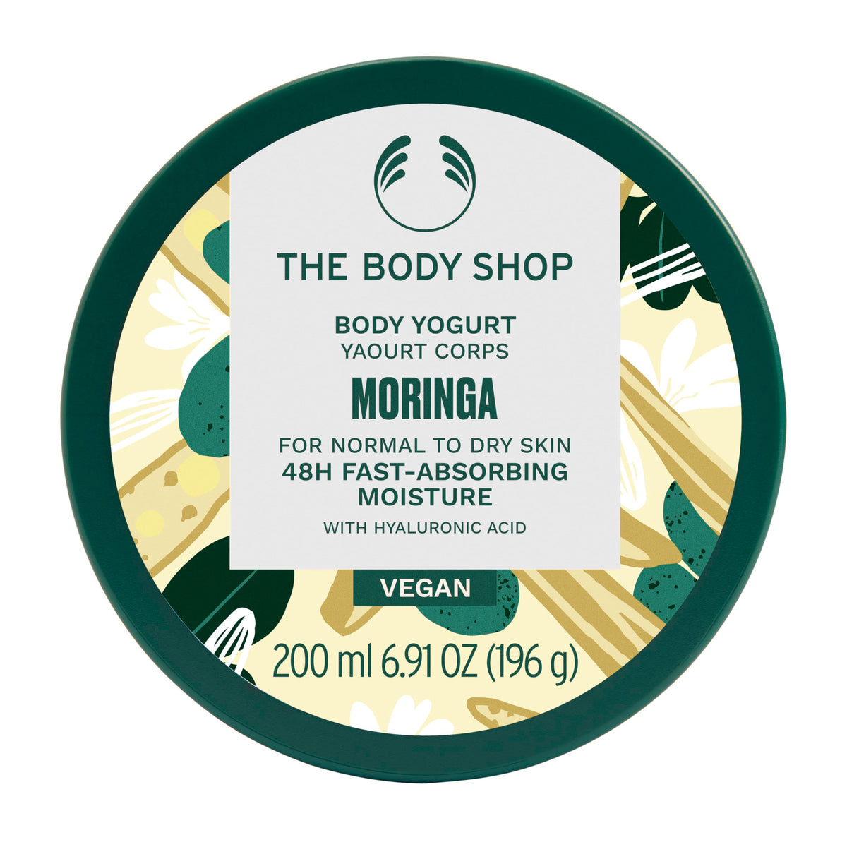 The Body Shop Moringa Body Yogurt flacon: hydratation rapide et légère.