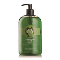 The Body Shop Olive Shower Gel: bouteille jumbo bien visible, lavage rafraîchissant