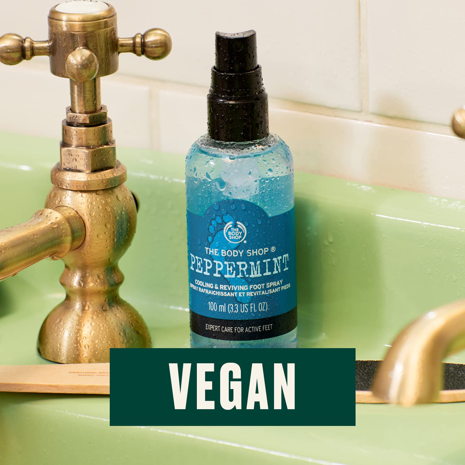 The Body Shop spray-pieds menthe poivrée — sensation rafraîchissante naturelle pour pieds fatigués