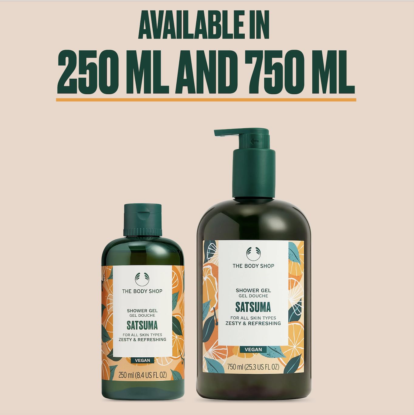 The Body Shop Satsuma Gel Douche, version vegan certifiée pour une routine éthique.