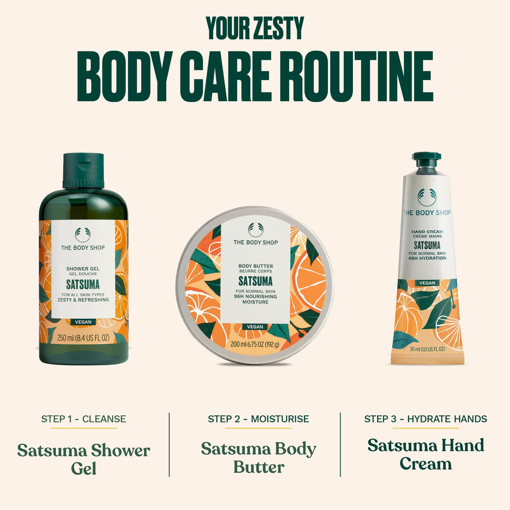 The Body Shop Satsuma Gel Douche, parfait pour le rituel douche quotidien.