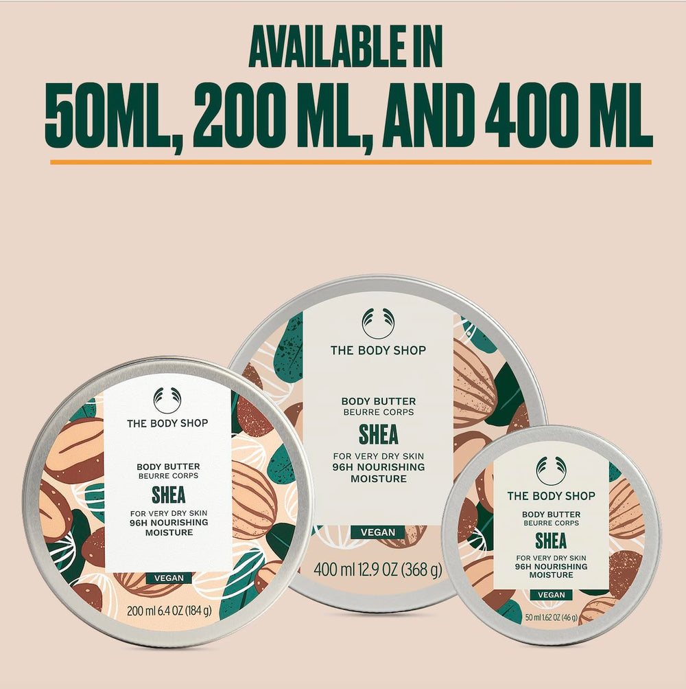 The Body Shop Shea Body Butter convient aux peaux sèches et véganes.