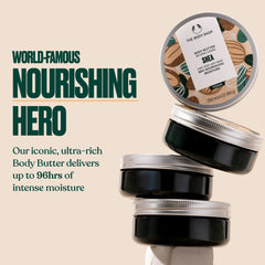 The Body Shop Shea Body Butter dans pot plastique 100% recycle, pratique et durable.