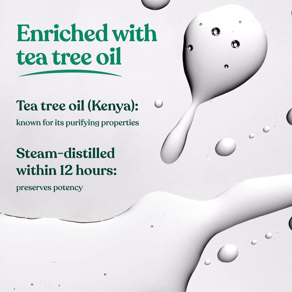 The Body Shop Tea Tree Oil: emballage vert et compact.