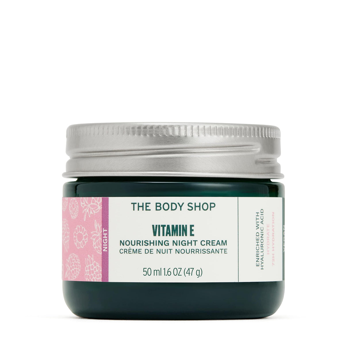 The Body Shop Vitamin E creme de nuit en pot, hydratation durable et nourrissante