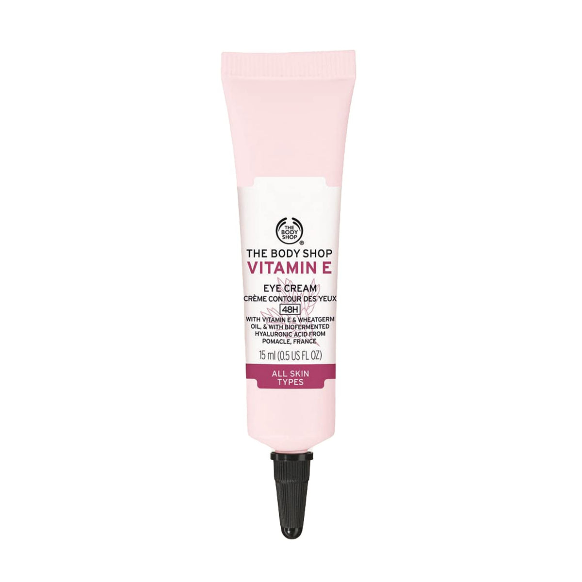 The Body Shop Vitamin E Eye Cream, tube rafraîchissante, hydratation ciblée autour des yeux