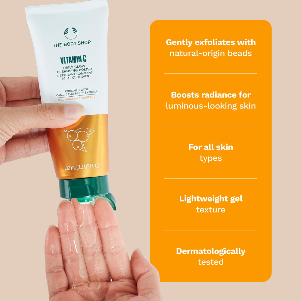 Emballage recyclable The Body Shop Vitamin C, pratique pour réduire les déchets.