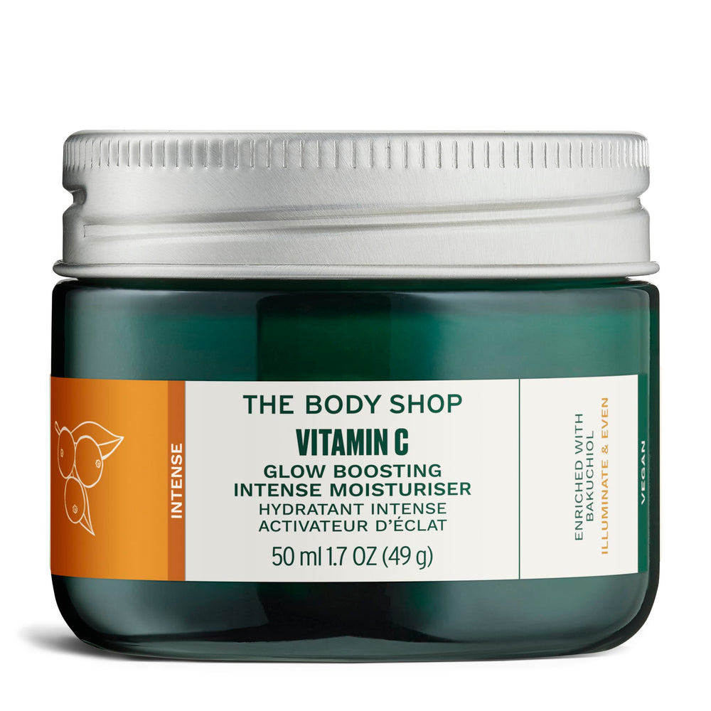 The Body Shop vitamine C lueur, bouteille-gel: hydratation légère pour peau lumineuse.