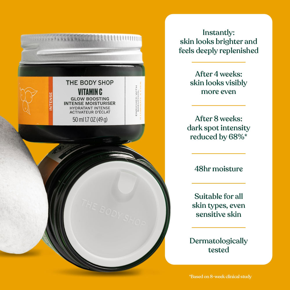 The Body Shop vitamine C lueur, sans parabènes: soin plus sain.