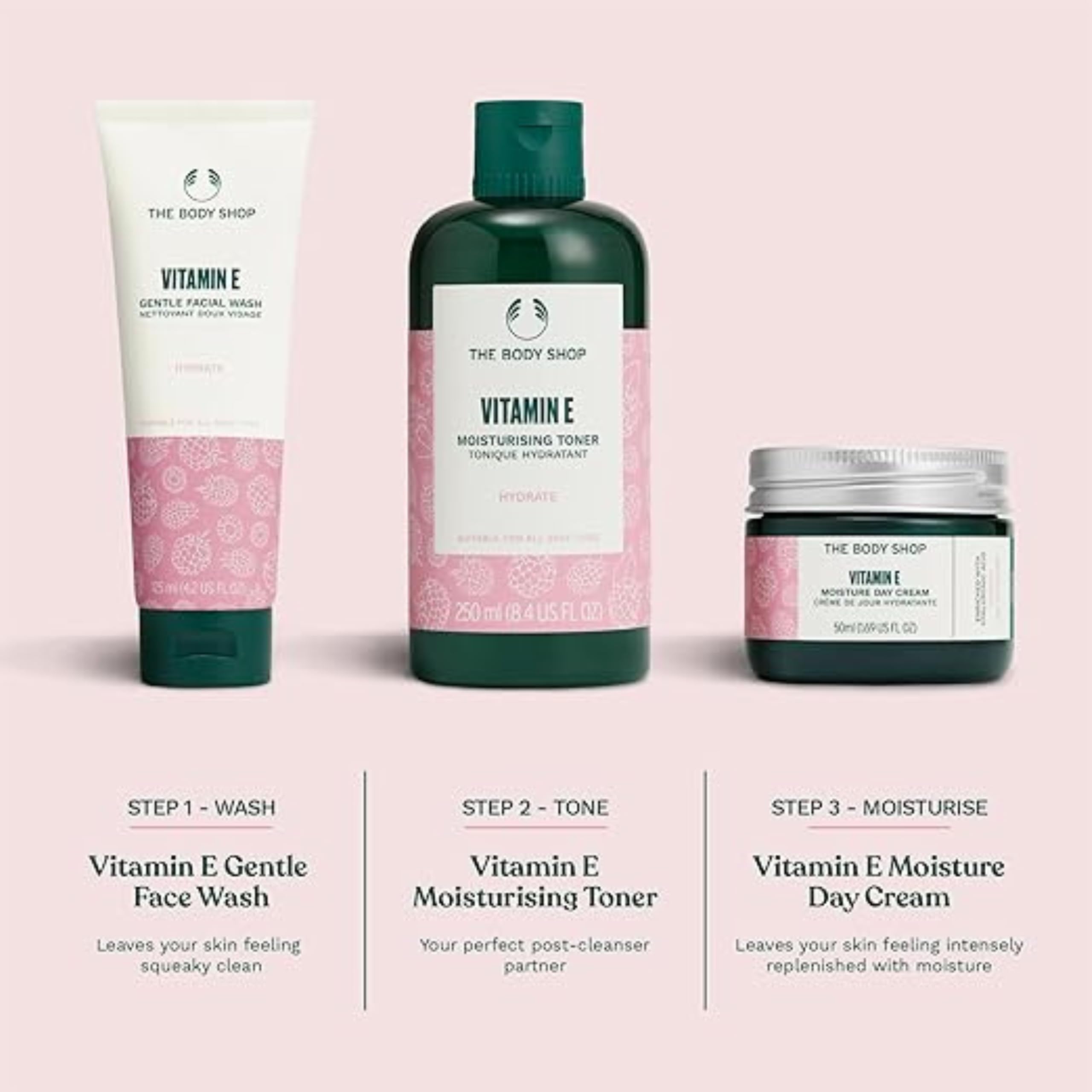 Emballage élégant de la Crème Vitamine E The Body Shop pour la salle de bains