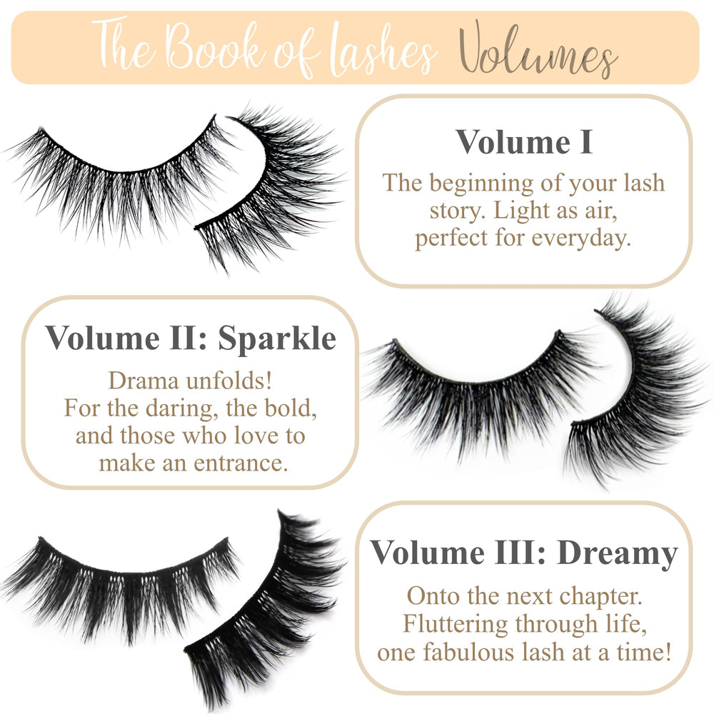 The Book of Lashes Sparkle cruelty-free lashes from Korean poly-fibers.