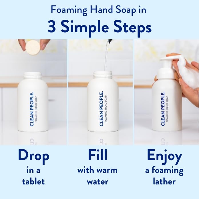 Distributeurs réutilisables THE CLEAN PEOPLE, réduction plastique et savon facile