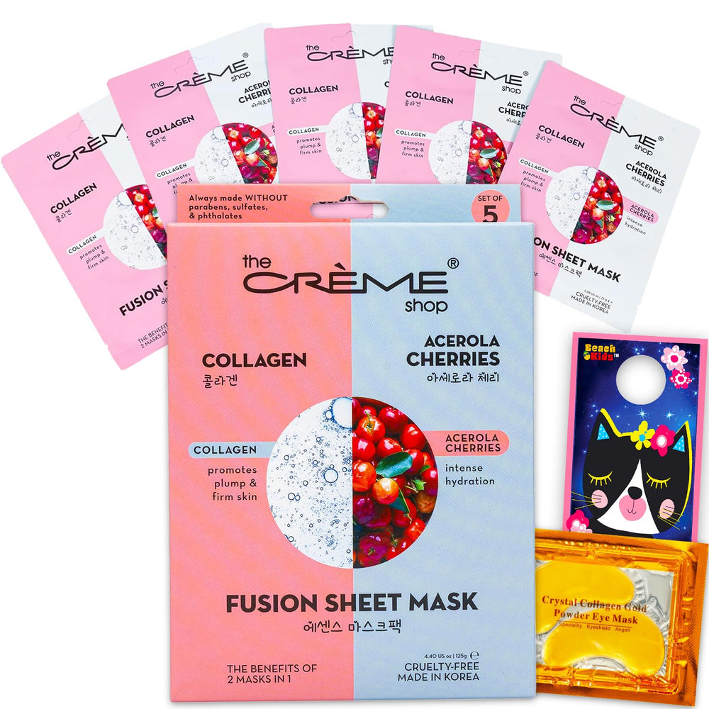 The Crème Shop masques visage ensemble de 5 pour hydratation et fermeté