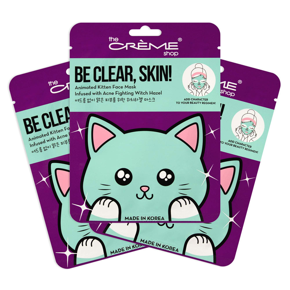 The Crème Shop masque en feuille chaton hydratant pour nourrir la peau en profondeur.