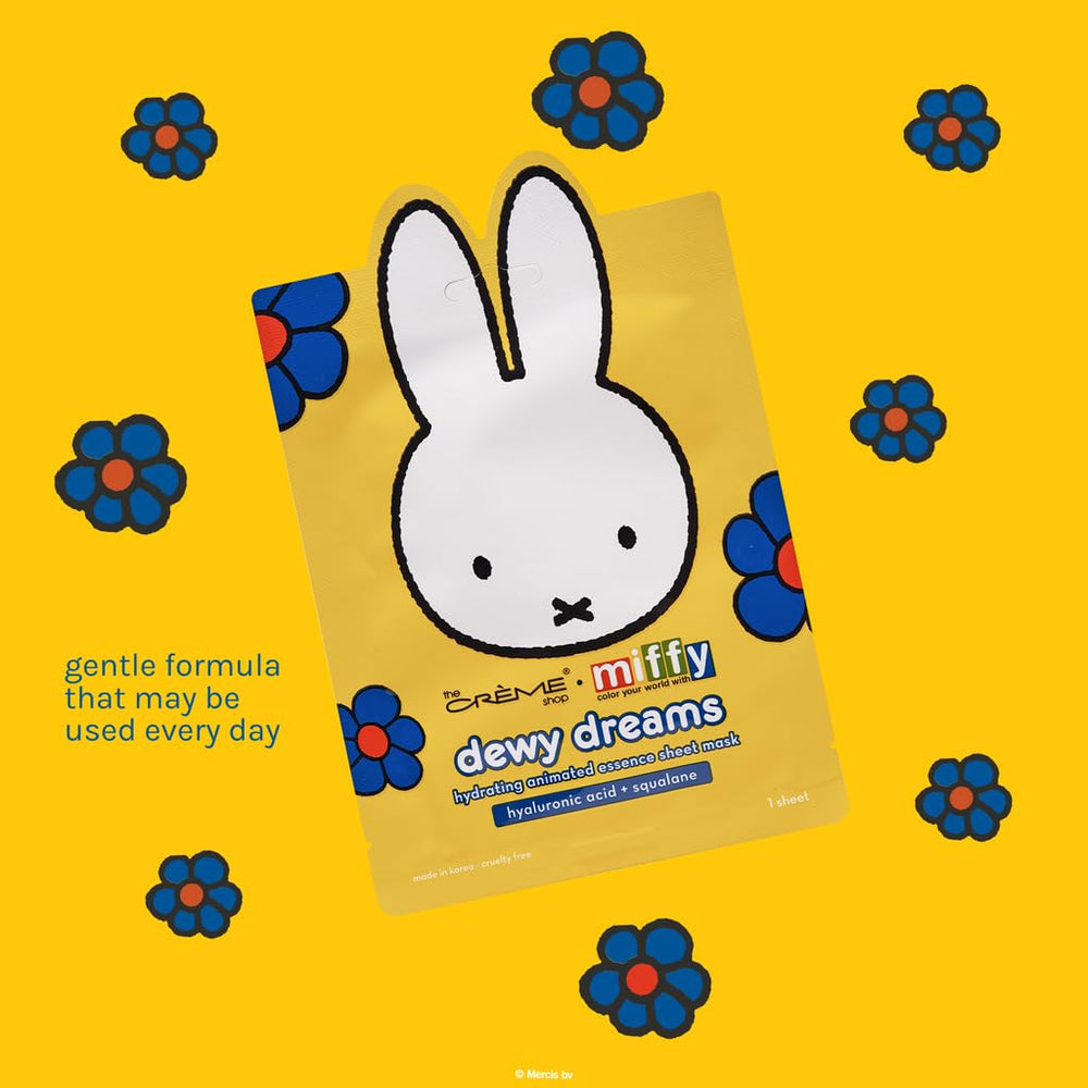 The Crème Shop Miffy Dewy Dreams pack opened to reveal five masks