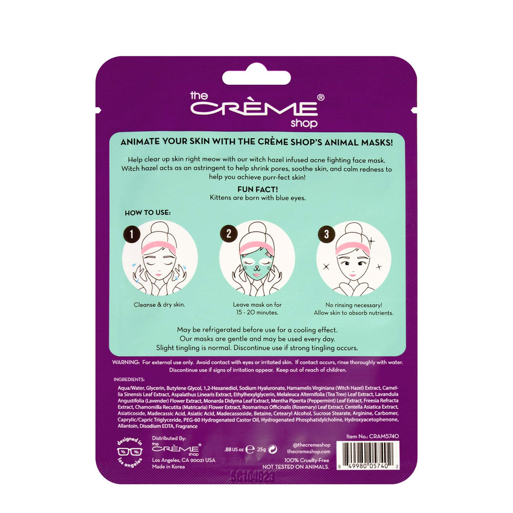 The Crème Shop pack de 3 masques chaton idéal pour une routine hydratante.
