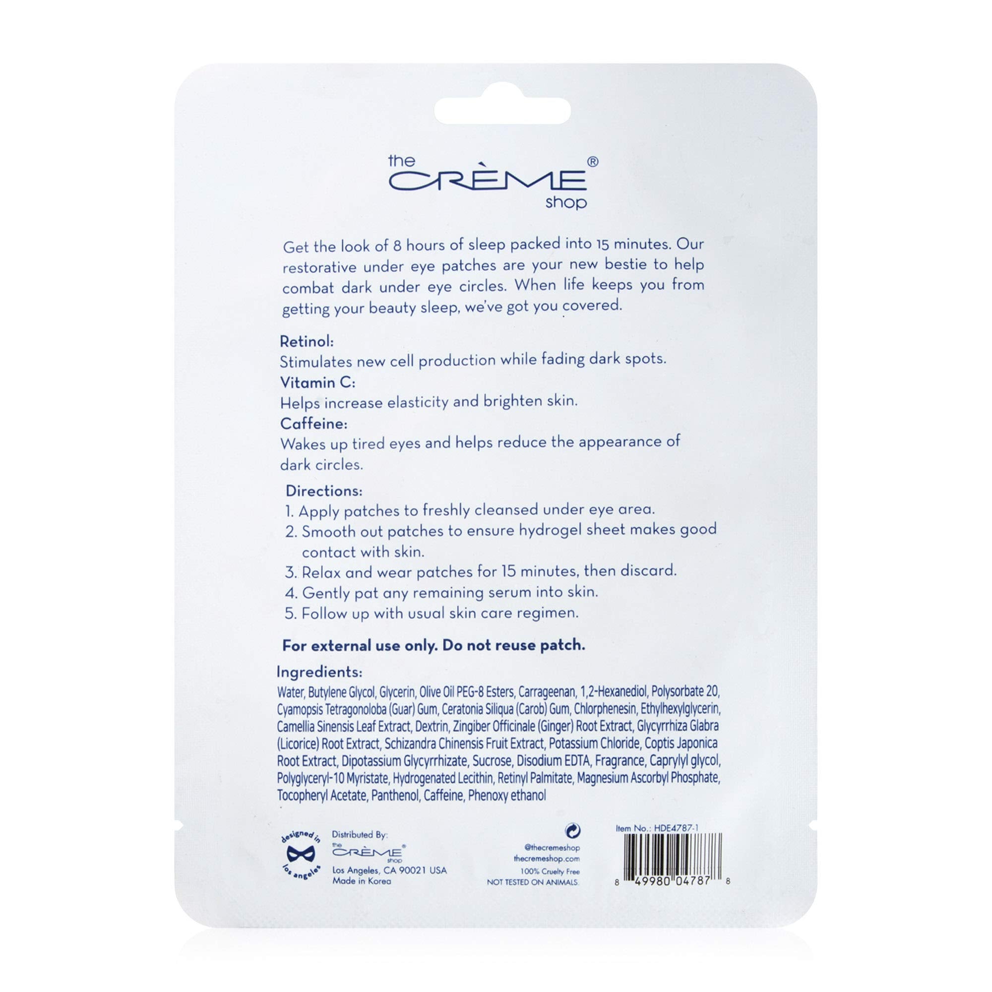 The Crème Shop patches hydrogel yeux – usage quotidien simple pour un regard éclairci