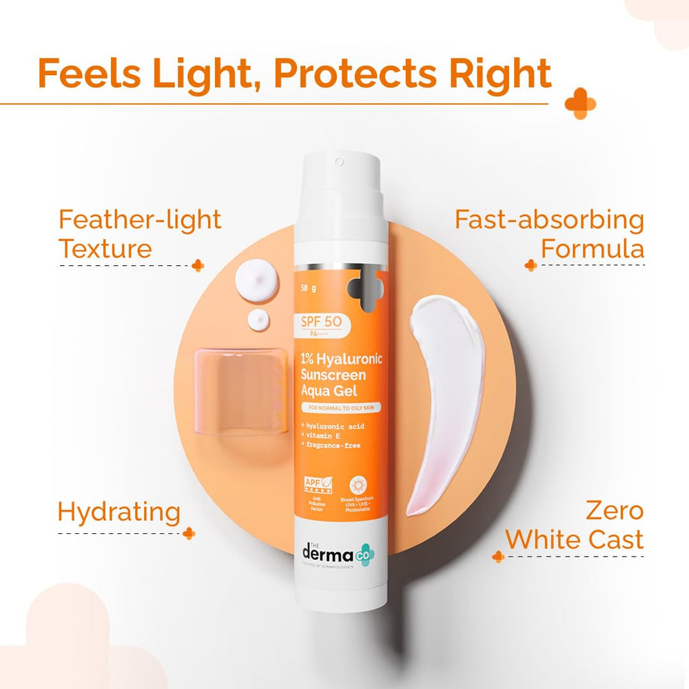 The Derma Co protection UVA UVB et lumière bleue: SPF50 PA++++.