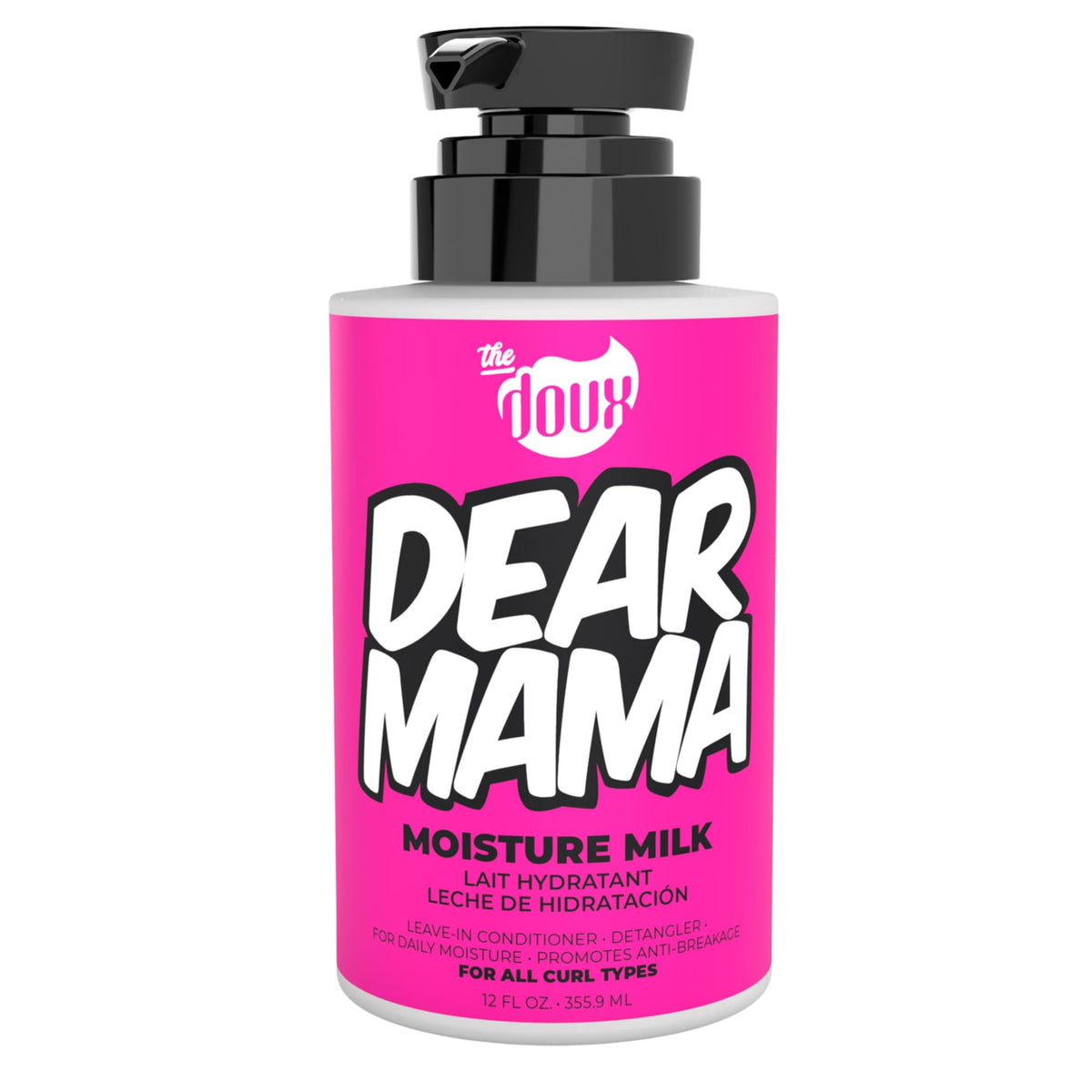 The Doux DEAR MAMA – lait hydratant en bouteille pour boucles douces et définies.